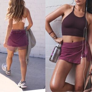 NWT FREE PEOPLE FP MOVEMENT hot shot skort clove color size Large